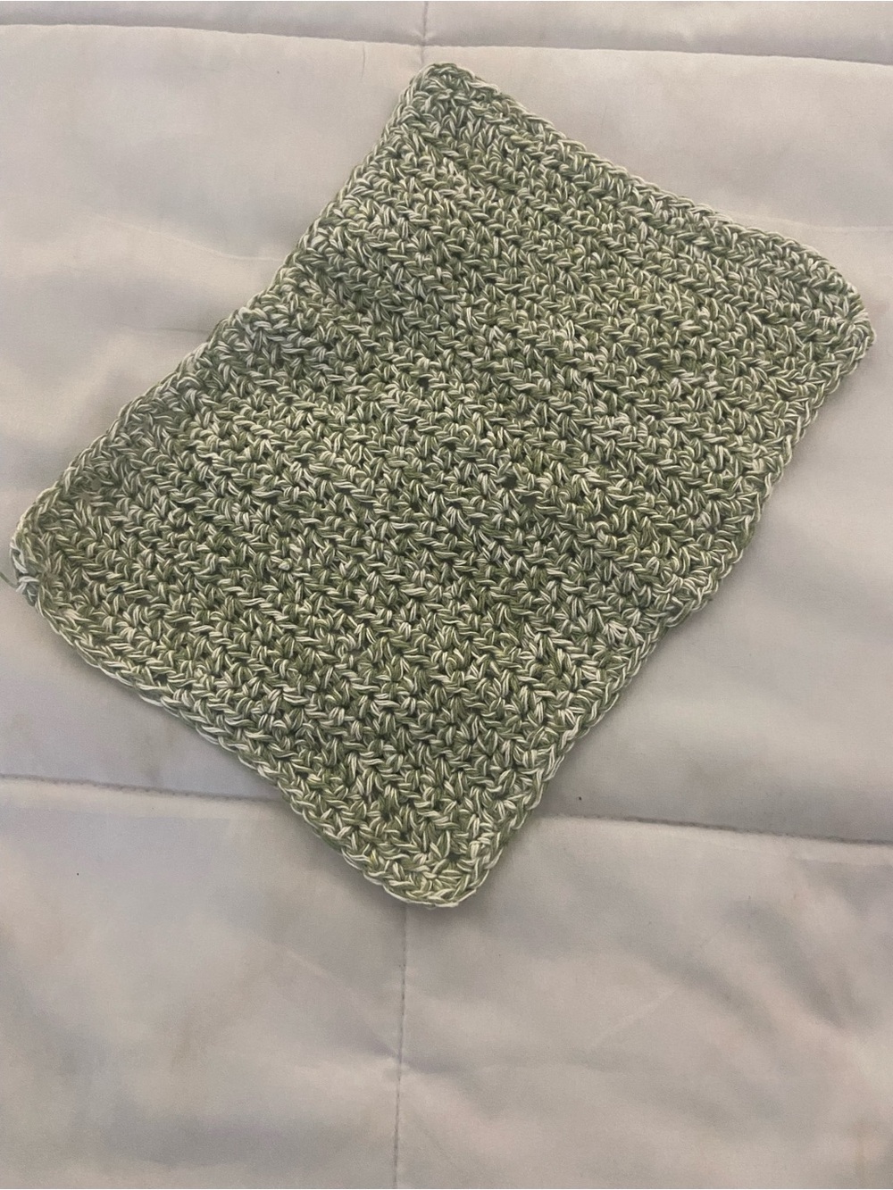 Handcrafted Sage Green Crochet Home Accent by